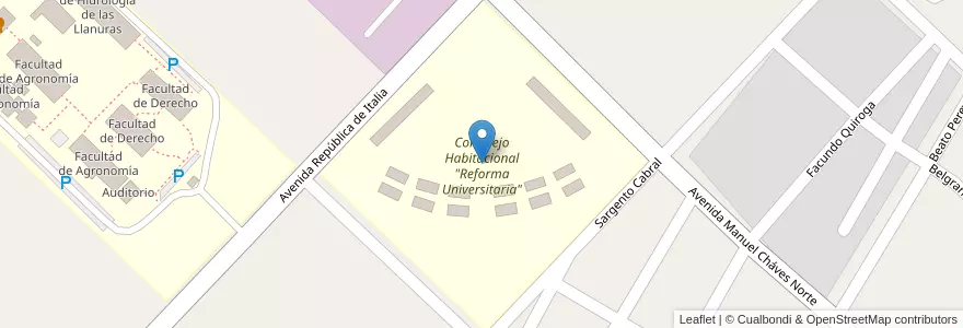 Mapa de ubicacion de Complejo Habitacional "Reforma Universitaria" en Аргентина, Буэнос-Айрес, Partido De Azul.
