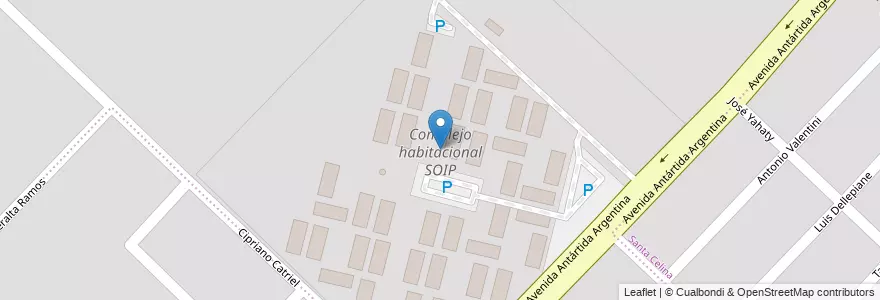 Mapa de ubicacion de Complejo habitacional SOIP en الأرجنتين, بوينس آيرس, Partido De General Pueyrredón, مار ديل بلاتا.