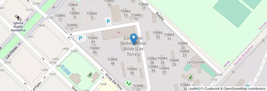 Mapa de ubicacion de Complejo Habitacional Wilde (Las Torres) en Argentinien, Provinz Buenos Aires, Partido De Avellaneda, Wilde.