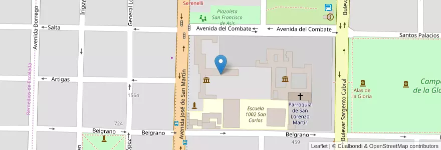 Mapa de ubicacion de Complejo Museológico Pino de San Lorenzo en الأرجنتين, سانتا في, Departamento San Lorenzo, Municipio De San Lorenzo, San Lorenzo.