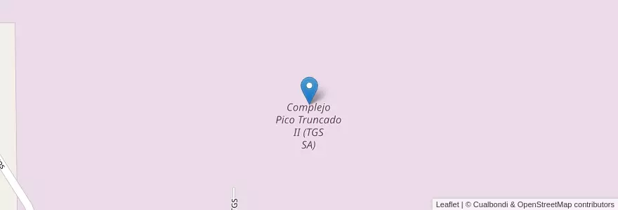 Mapa de ubicacion de Complejo Pico Truncado II (TGS SA) en Argentina, Chile, Santa Cruz, Deseado, El Cordón.