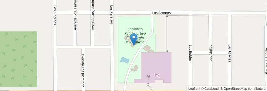 Mapa de ubicacion de Complejo Polideportivo Cro. Sergio R. Trabucco en Argentine, Córdoba, Departamento Río Cuarto, Pedanía Río Cuarto, Municipio De Las Higueras, Las Higueras.