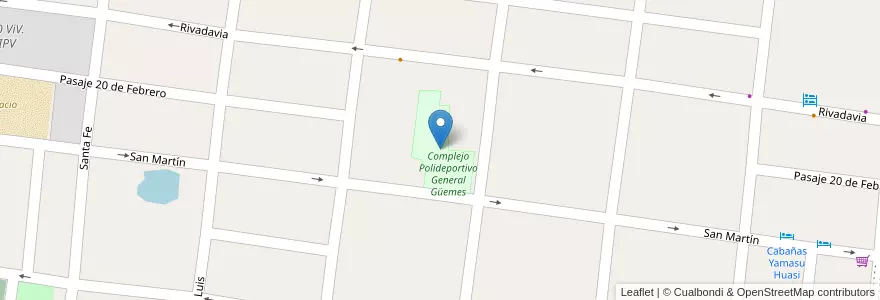 Mapa de ubicacion de Complejo Polideportivo General Güemes en Argentine, Salta, Cafayate, Municipio De Cafayate.