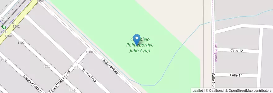 Mapa de ubicacion de Complejo Polideportivo Julio Ayup en 阿根廷, Córdoba, Departamento Río Cuarto, Pedanía Río Cuarto, Municipio De Las Higueras, Río Cuarto.