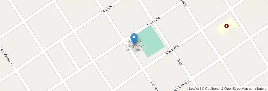 Mapa de ubicacion de Complejo Polideportivo Municipal en الأرجنتين, Corrientes, Departamento San Luis Del Palmar, Municipio De San Luis Del Palmar.