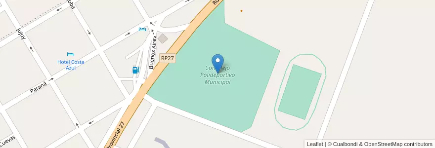 Mapa de ubicacion de Complejo Polideportivo Municipal en アルゼンチン, コリエンテス州, Departamento Bella Vista, Municipio De Bella Vista.