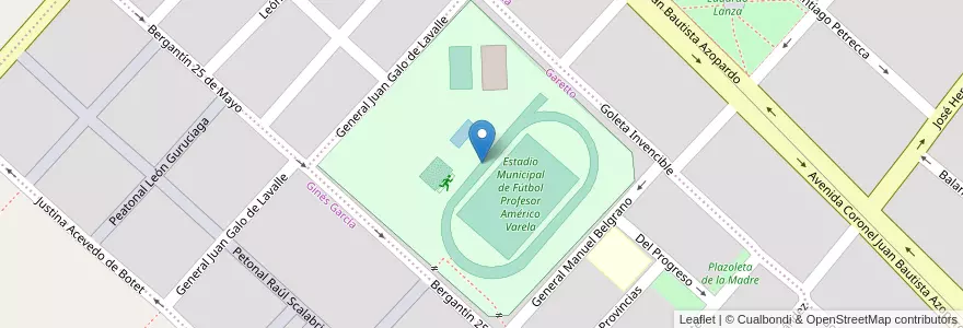 Mapa de ubicacion de Complejo Polideportivo Municipal Cayetano Cavalli en Arjantin, Buenos Aires, Partido De San Nicolás, San Nicolás De Los Arroyos.