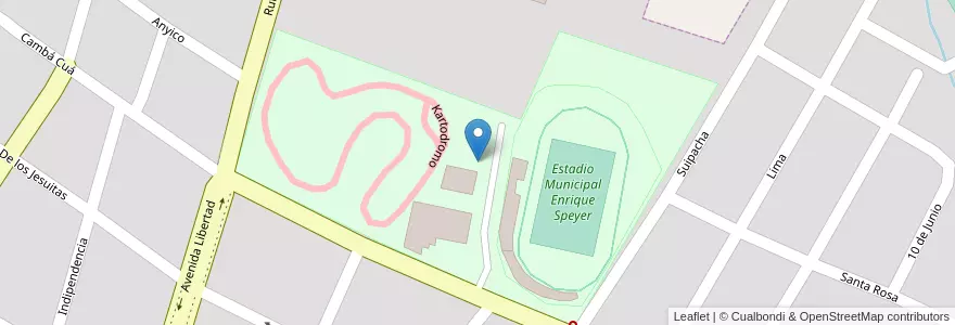 Mapa de ubicacion de Complejo Polideportivo Municipal Leandro N. Alem Dr Ricardo Balbín en 아르헨티나, Misiones, Departamento Leandro N. Alem, Municipio De Leandro N. Alem, Leandro N. Alem.