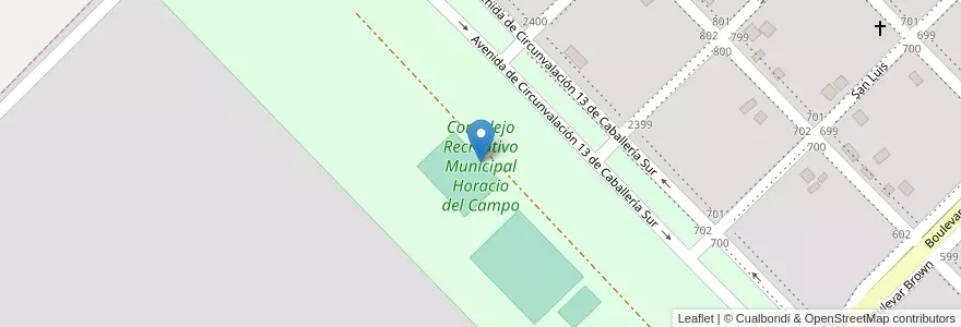 Mapa de ubicacion de Complejo Recreativo Municipal Horacio del Campo en الأرجنتين, La Pampa, Departamento Toay, Municipio De Toay, Toay.