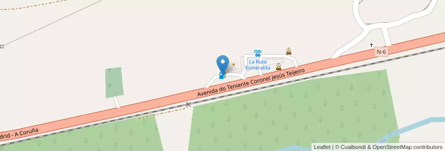Mapa de ubicacion de Complejo Ruta Esmeralda en 스페인, Galicia / Galiza, Lugo, Terra Chá, Begonte.