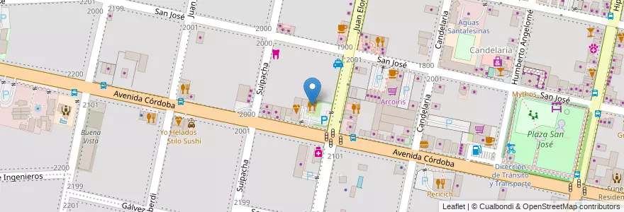 Mapa de ubicacion de Complejo Serrano en Arjantin, Santa Fe, Departamento Rosario, Municipio De Funes, Funes.
