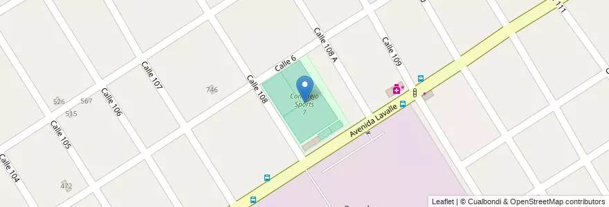 Mapa de ubicacion de Complejo Sports 7 en Arjantin, Buenos Aires, Partido De Berazategui, Berazategui.