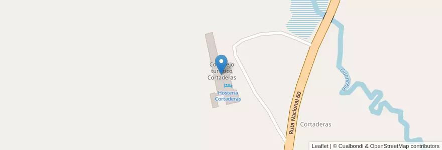 Mapa de ubicacion de Complejo turistico Cortaderas en 阿根廷, Catamarca, 智利, Departamento Tinogasta, Municipio De Fiambalá.