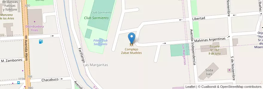 Mapa de ubicacion de Complejo Zabat Muebles en アルゼンチン, カタマルカ州, Departamento Capital, Municipio De San Fernando Del Valle De Catamarca, San Fernando Del Valle De Catamarca.