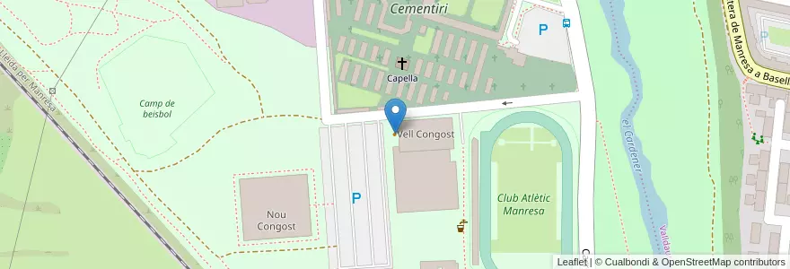 Mapa de ubicacion de Complex Congost en スペイン, カタルーニャ州, Barcelona, Bages, Manresa.