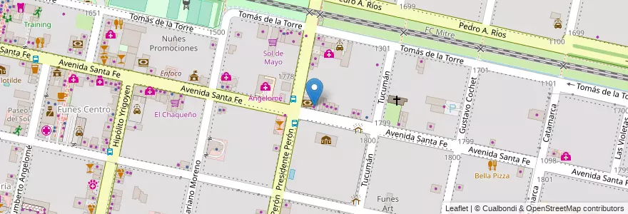 Mapa de ubicacion de Complott en Arjantin, Santa Fe, Departamento Rosario, Municipio De Funes, Funes.