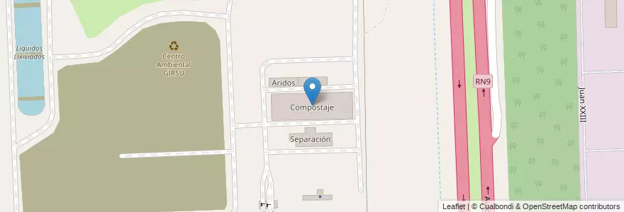 Mapa de ubicacion de Compostaje en Arjantin, Santa Fe, Departamento Rosario, Municipio De Villa Gobernador Gálvez.