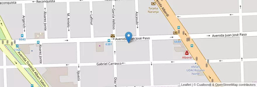 Mapa de ubicacion de Compu-Byte en アルゼンチン, サンタフェ州, Departamento Rosario, Municipio De Rosario, ロサリオ.