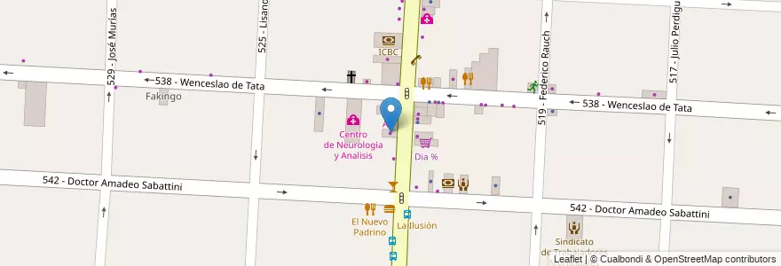Mapa de ubicacion de Compu World en Argentine, Province De Buenos Aires, Partido De Tres De Febrero, Caseros.