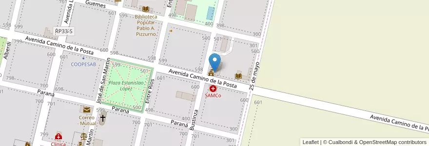 Mapa de ubicacion de Comuna de Bustinza en 아르헨티나, Santa Fe, Departamento Iriondo, Municipio De Bustinza, Bustinza.