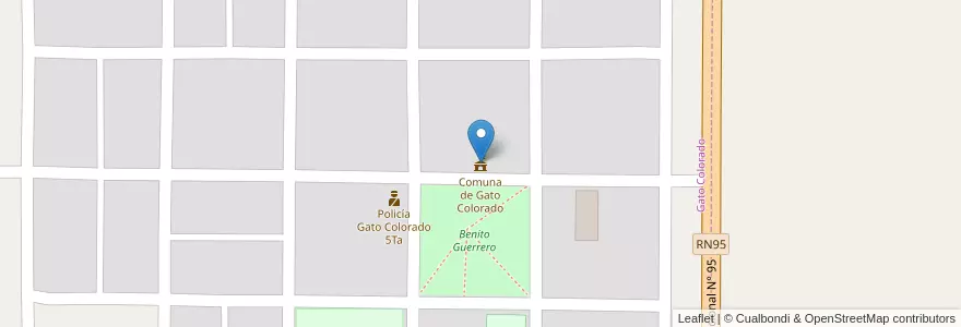 Mapa de ubicacion de Comuna de Gato Colorado en アルゼンチン, サンタフェ州, Municipio De Gato Colorado, Gato Colorado.