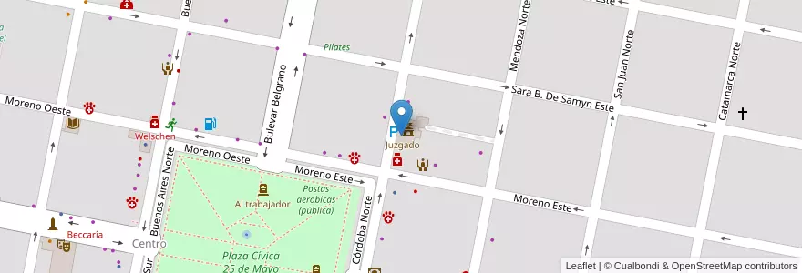Mapa de ubicacion de Comuna de Humberto Primo en 阿根廷, Santa Fe, Departamento Castellanos, Municipio De Humberto Primo, Humberto Primo.