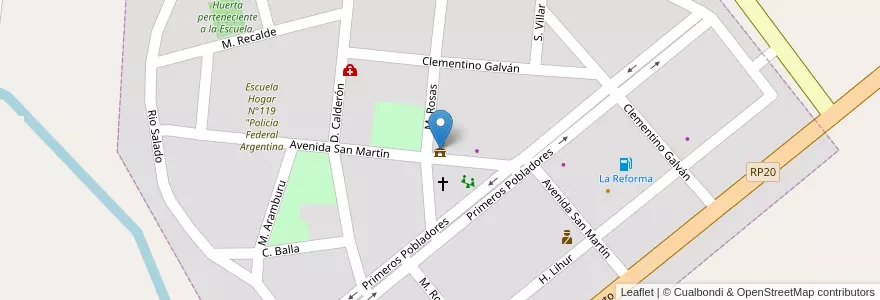 Mapa de ubicacion de Comuna de La Raforma en Arjantin, La Pampa, Departamento Limay Mahuida, Comisión De Fomento De La Reforma, La Reforma.