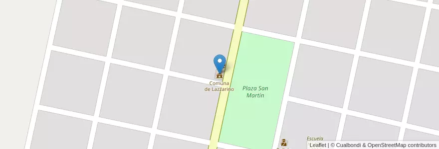 Mapa de ubicacion de Comuna de Lazzarino en Argentine, Santa Fe, Departamento General López, Municipio De Lazzarino, Lazzarino.