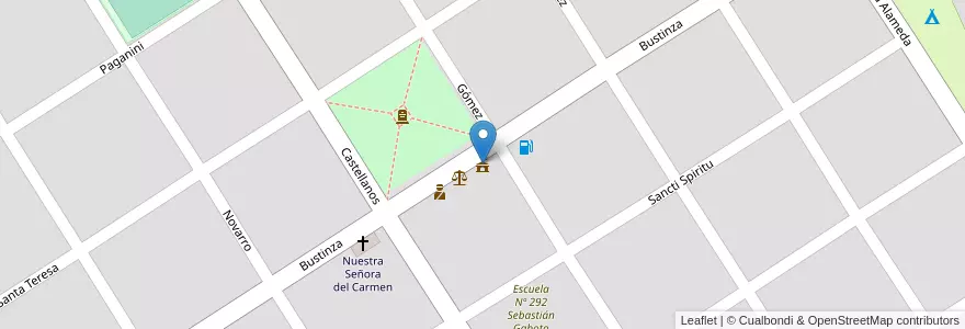Mapa de ubicacion de Comuna de Puerto Gaboto en Аргентина, Санта-Фе, Departamento San Jerónimo, Municipio De Puerto Gaboto, Puerto Gaboto.