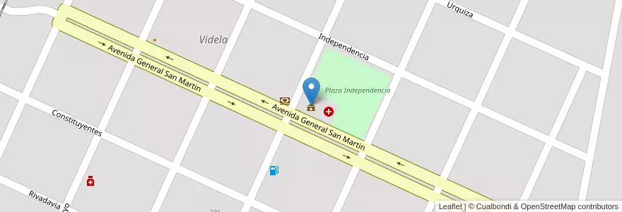 Mapa de ubicacion de Comuna de Videla en 阿根廷, Santa Fe, Departamento San Justo, Municipio De Videla, Videla.