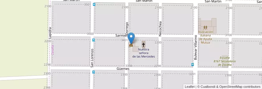 Mapa de ubicacion de Comuna de Zavalla en 阿根廷, Santa Fe, Municipio De Zavalla, Departamento Rosario, Zavalla.