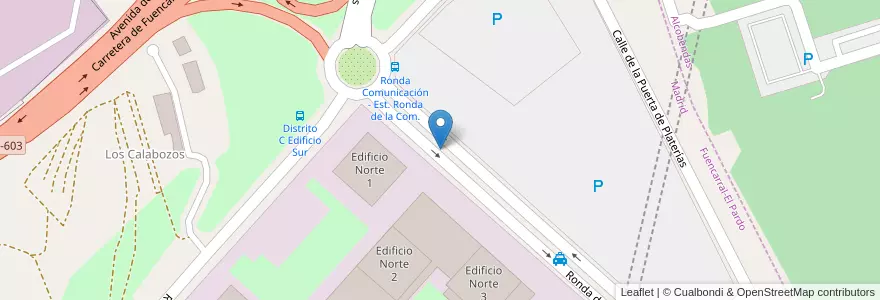 Mapa de ubicacion de COMUNICACION, RONDA, DE LA,S/N en Espanha, Comunidade De Madrid, Comunidade De Madrid, Área Metropolitana De Madrid Y Corredor Del Henares, Madrid.
