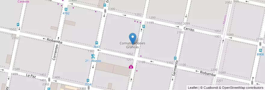 Mapa de ubicacion de Comunicaciones Gráficas en Argentina, Santa Fe, Departamento Rosario, Municipio De Rosario, Rosario.