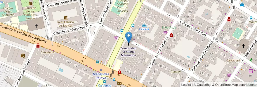 Mapa de ubicacion de Comunidad Cristiana Maranatha en إسبانيا, منطقة مدريد, منطقة مدريد, Área Metropolitana De Madrid Y Corredor Del Henares, مدريد.