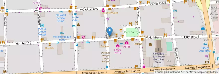 Mapa de ubicacion de Comunidad del cisne, San Telmo en Argentine, Ciudad Autónoma De Buenos Aires, Comuna 1, Buenos Aires.