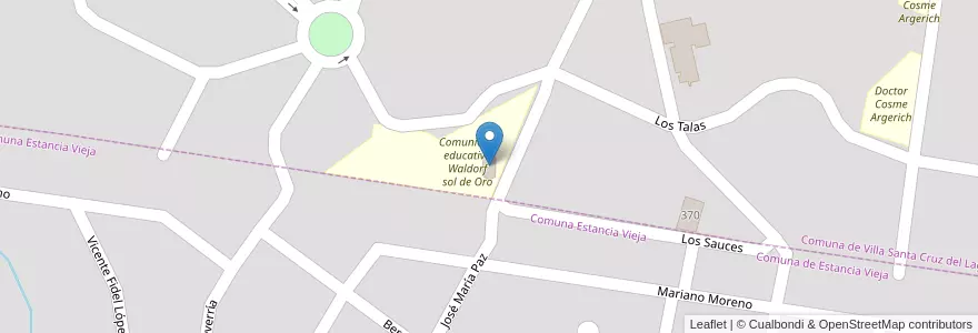 Mapa de ubicacion de Comunidad Educativa Waldorf Sol de Oro en 阿根廷, Córdoba, Departamento Punilla, Pedanía San Roque.