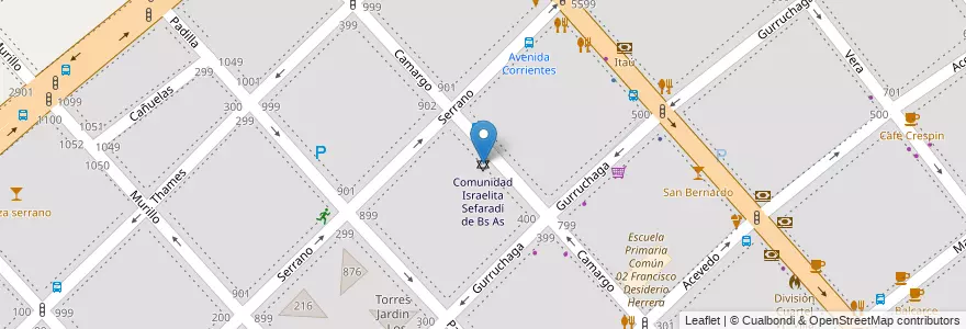 Mapa de ubicacion de Comunidad Israelita Sefaradí de Bs As, Villa Crespo en Argentine, Ciudad Autónoma De Buenos Aires, Buenos Aires, Comuna 15.