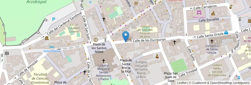 Mapa de ubicacion de Concejalía de urbanismo, Patrimonio Historico e Infraestructuras de Alcalá de Henares en إسبانيا, منطقة مدريد, منطقة مدريد, Área Metropolitana De Madrid Y Corredor Del Henares, القلعة الحجارة.