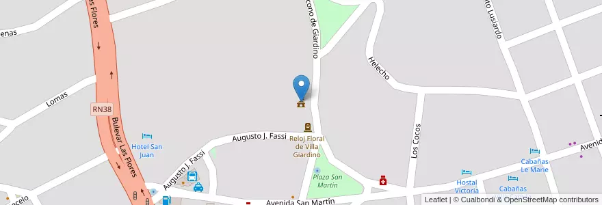 Mapa de ubicacion de Concejo Deliberante en アルゼンチン, コルドバ州, Departamento Punilla, Pedanía San Antonio, Municipio De Villa Giardino, Villa Giardino.