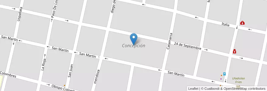 Mapa de ubicacion de Concepción en Argentina, Tucumán, Departamento Chicligasta, Municipio De Concepción, Concepción.