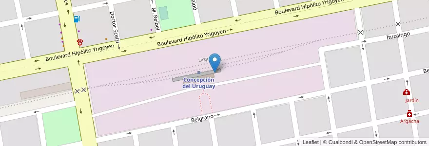 Mapa de ubicacion de Concepción del Uruguay en Argentina, Entre Ríos, Departamento Uruguay, Distrito Molino, Concepción Del Uruguay.