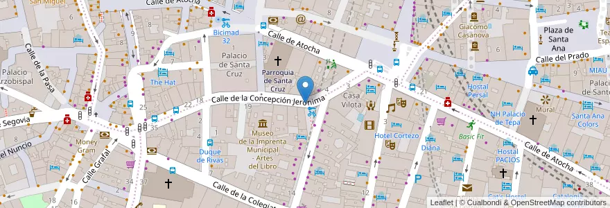 Mapa de ubicacion de CONCEPCION JERONIMA, CALLE, DE LA,9 en اسپانیا, بخش خودمختار مادرید, بخش خودمختار مادرید, Área Metropolitana De Madrid Y Corredor Del Henares, مادرید.