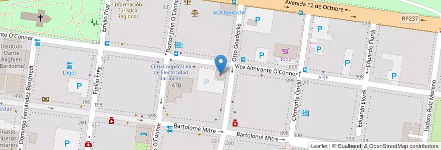 Mapa de ubicacion de Concesionaria Ford en Аргентина, Чили, Рио-Негро, Departamento Bariloche, Municipio De San Carlos De Bariloche, Сан-Карлос-Де-Барилоче.