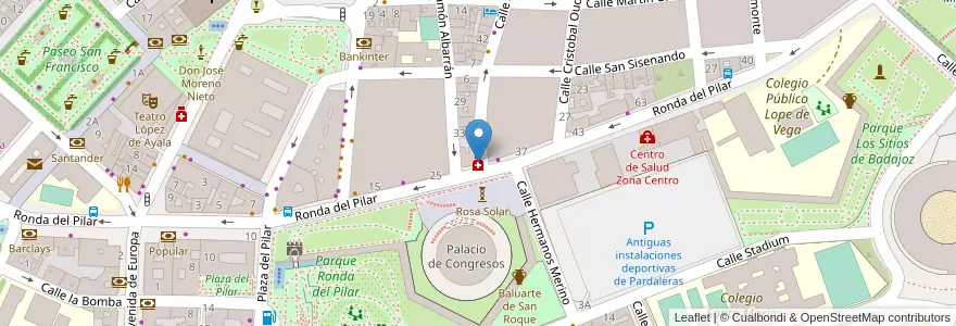 Mapa de ubicacion de Concha García Domínguez en スペイン, エストレマドゥーラ州, バダホス, Tierra De Badajoz, バダホス.