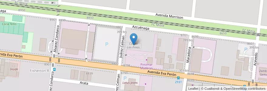 Mapa de ubicacion de Condo Los Pinos en アルゼンチン, サンタフェ州, Departamento Rosario, Municipio De Rosario, ロサリオ.