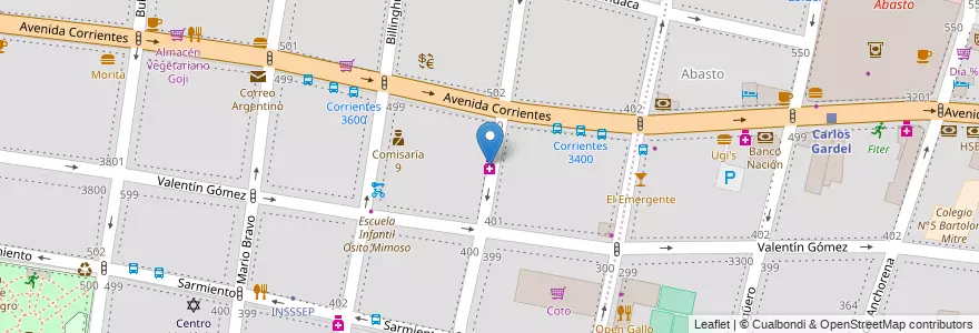 Mapa de ubicacion de Condor, Almagro en الأرجنتين, Ciudad Autónoma De Buenos Aires, Comuna 5, Buenos Aires.