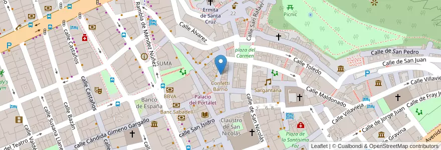 Mapa de ubicacion de Confetti Barrio en スペイン, バレンシア州, Alacant / Alicante, L'Alacantí, Alacant / Alicante.