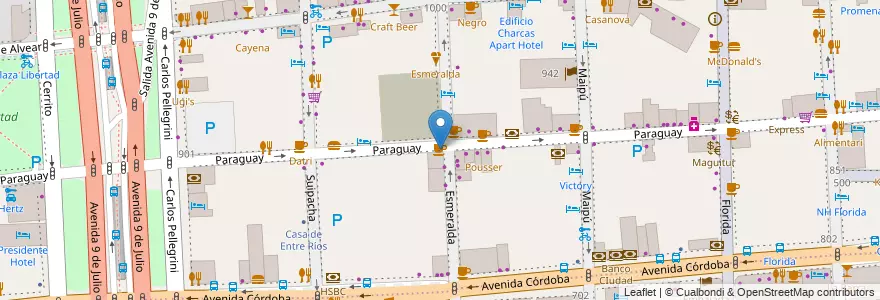 Mapa de ubicacion de Confitera Saint Moritz, Retiro en الأرجنتين, Ciudad Autónoma De Buenos Aires, Comuna 1, Buenos Aires.