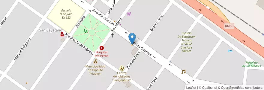 Mapa de ubicacion de Confiteria "5mentario" en 阿根廷, Salta, Orán, Municipio De Hipólito Yrigoyen, Hipólito Yrigoyen.