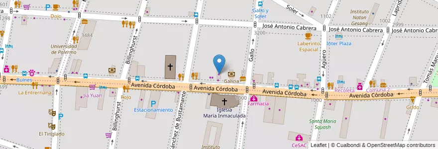 Mapa de ubicacion de Confitería Nuestra Señora del Valle, Recoleta en الأرجنتين, Ciudad Autónoma De Buenos Aires, Comuna 2, Buenos Aires.
